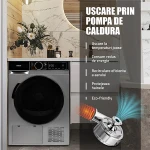 Uscator de rufe Samus SADP-836DS, Pompa de caldura, 8 kg, 15 programe, Clasa D, Igienizare UV, Afisaj electronic (Gri inchis)