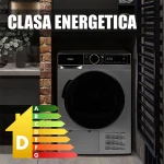 Uscator de rufe Samus SADP-836DS, Pompa de caldura, 8 kg, 15 programe, Clasa D, Igienizare UV, Afisaj electronic (Gri inchis)