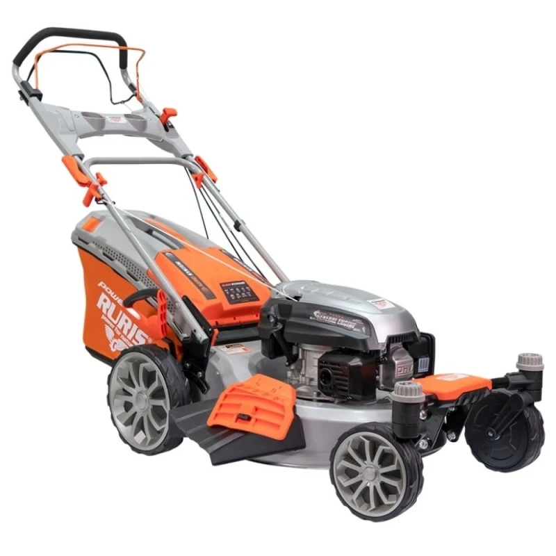 Masina de tuns iarba pe benzina RURIS RXM1000 1000rxm2022, motor General Engine, 3.9 CP, latime taiere 510 mm, capacitate sac colector 65 litri