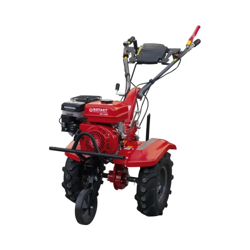 Motocultor Rotakt RO110RV motor 8 CP benzina latime lucru 90 cm 2+1 viteze freze roti cauciuc 5.00-8 roata frontala