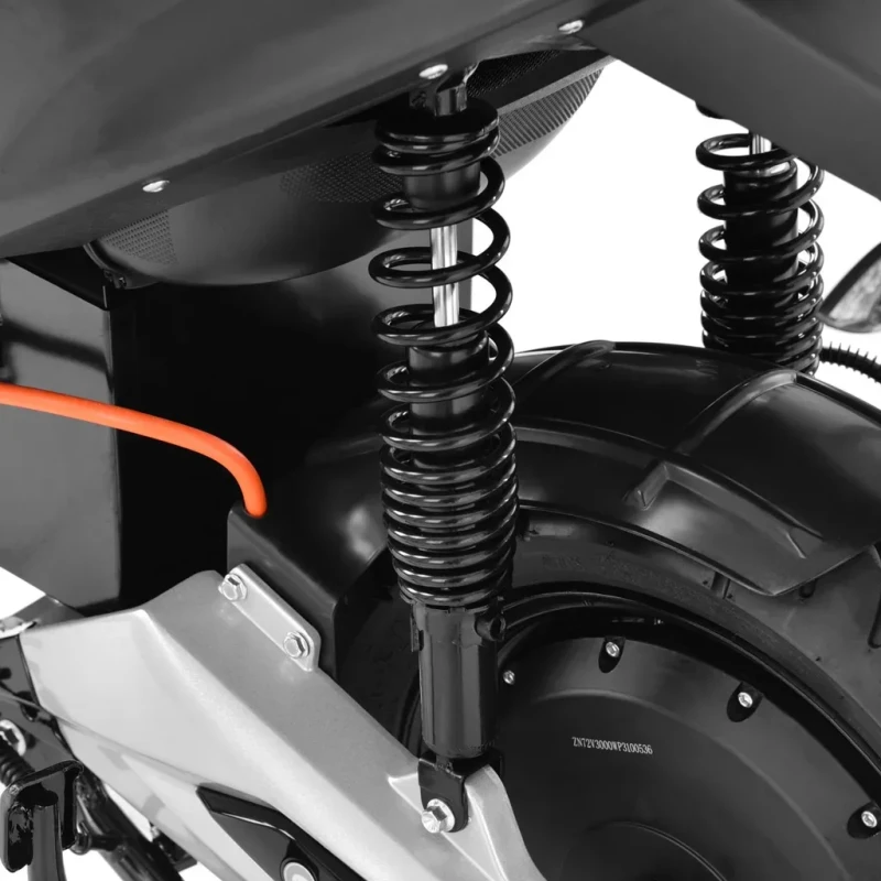 Scuter electric HECHT Equis Black, acumulator 72 V, 20 Ah, motor 3000 W, viteza maxima de 45 km/h, autonomie 65 km, negru