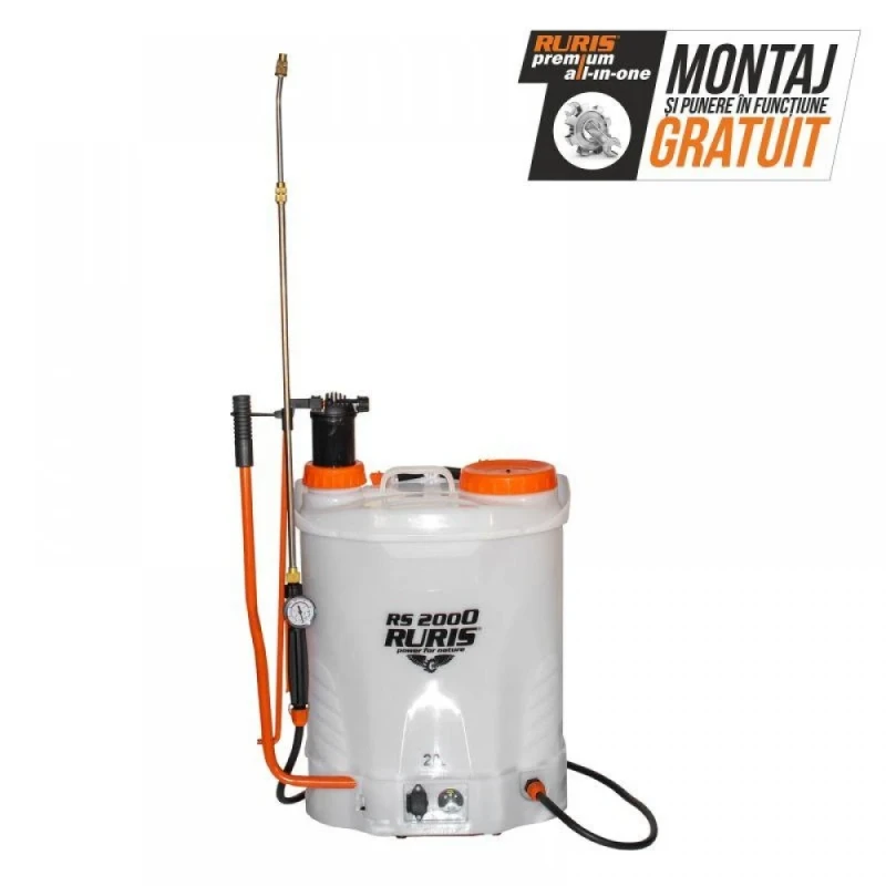 Pulverizator electric-manual RURIS RS 2000, lance telescopica metalica, 20 L