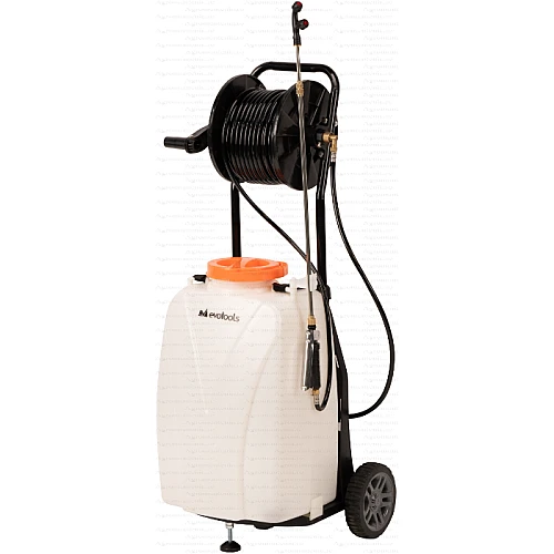 Pompa de stropit Evotools, cu acumulator si roti de transport – 40L, 6 Bar, 12V