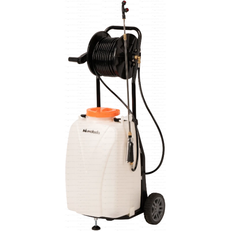 Pompa de stropit Evotools, cu acumulator si roti de transport – 40L, 6 Bar, 12V