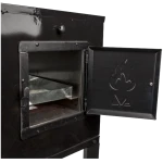 Soba pe Lemne cu Plita din Fonta (3 Ochiuri) și Cuptor dreapta, Emailata, Ø120 mm, 1000x1150x450 mm, Randament 67%, Negru