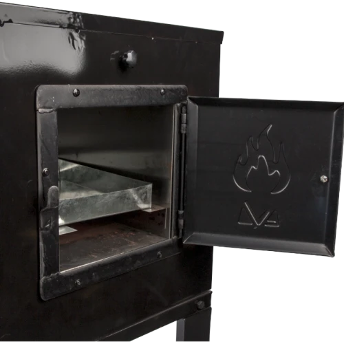 Soba pe Lemne cu Plita din Fonta (3 Ochiuri) și Cuptor dreapta, Emailata, Ø120 mm, 1000x1150x450 mm, Randament 67%, Negru