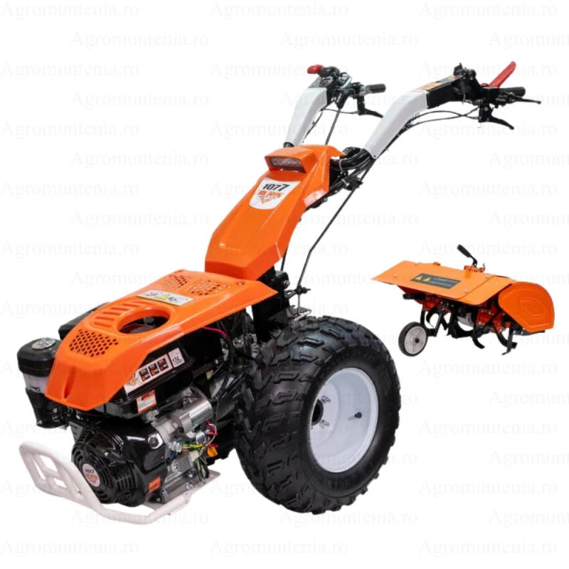 Motocultivator RURIS 1077, Motor Loncin 16 CP, 420cc, 4 Timpi, Pornire la Cheie, Diferential, Frână Hidraulica, 3+3 Viteze, Roți 20x10-10, Iluminare LED, freza de sapat SX77
