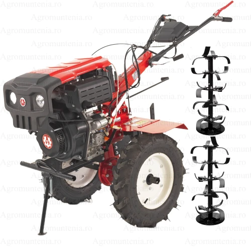 Motocultor Rotakt Godzilla RO135C, Diesel, pornire electrica motor 9CP, 2 prize putere, o priza PTO sincronizată pentru 4×4, latime lucru 135 cm freze roti cauciuc 5.00-12