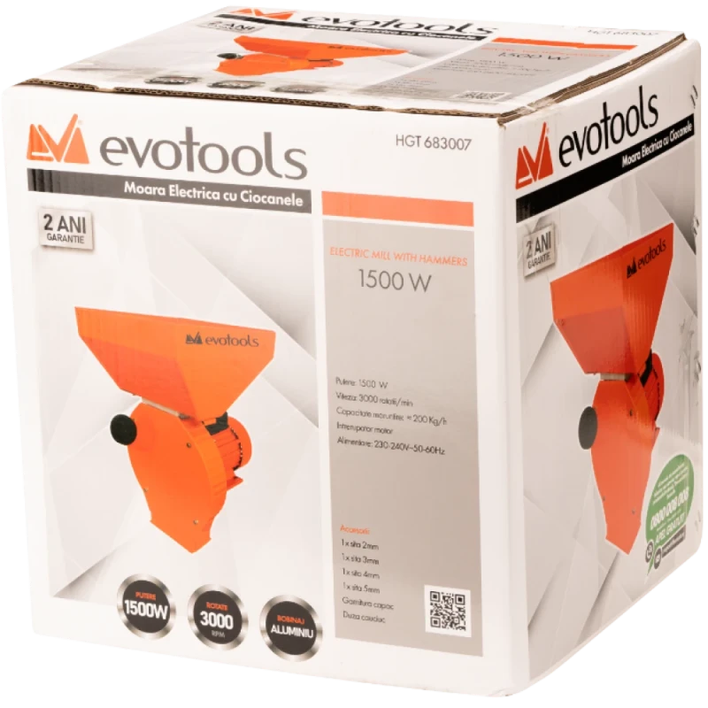 Moara electrica cu ciocanele Evotools 1500 W