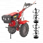 Motocultor Rotakt Gladiator RO15RE-2P, Benzina, pornire electrica motor 15CP, 2 prize putere, o priza PTO sincronizată pentru 4×4, latime lucru 135 cm freze roti cauciuc 5.00-12