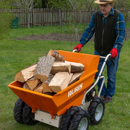 Roaba autopropulsata RURIS RTS 6000, motor benzina 7 CP, 500 kg capacitate, 3+1 trepte, basculare manuala