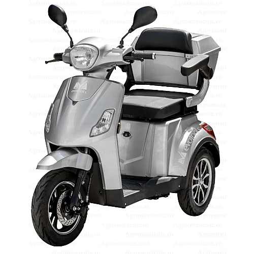 Triciclu electric pentru persoane EvoTools TRP800-1, 800W, autonomie 50 km, viteza maxima de 25 km/h, conform reglementarilor UE, fara permis