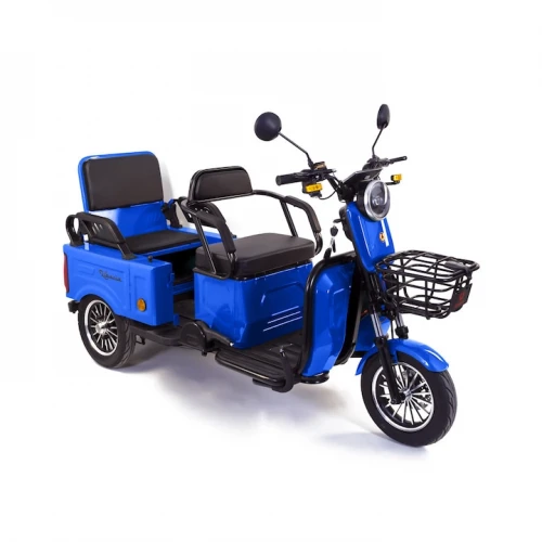 Triciclu electric Liberia, 1400W, baterie 60V20Ah, autonomie 40 - 50 KM, 25 Km/h, omologat pentru drum public, albastra