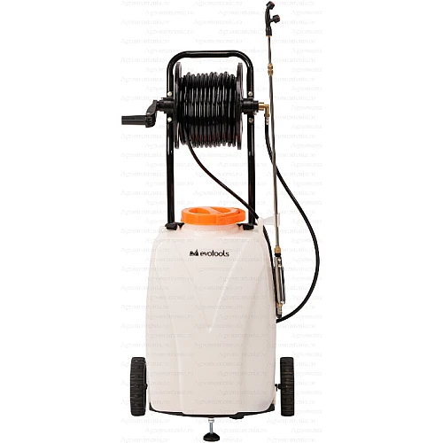 Pompa de stropit Evotools, cu acumulator si roti de transport – 40L, 6 Bar, 12V