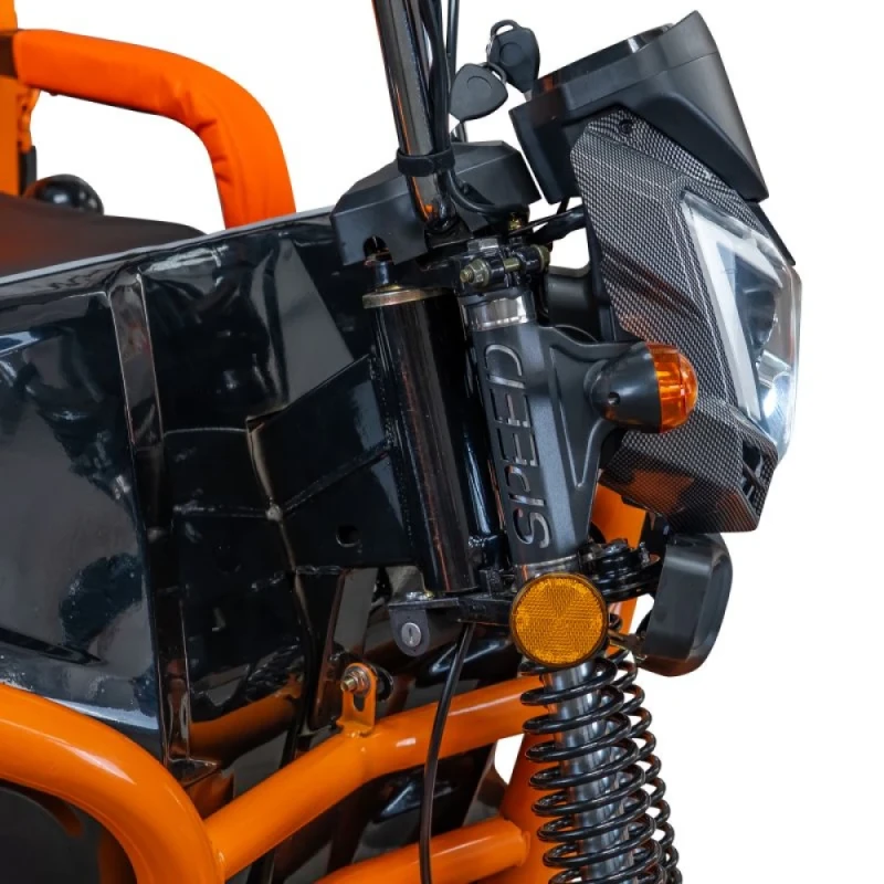 Triciclu Electric Cargo RURIS Pilot 3120N, 2000W, 72V 45Ah, Autonomie 70 km, Gri – Utilitar, Sarcina 542 kg, viteza maxima de 25 km/h, conform reglementarilor UE, fara permis, negru