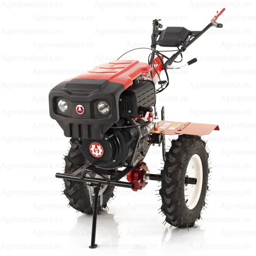 Motocultor Rotakt Godzilla RO135C, Diesel, pornire electrica motor 9CP, 2 prize putere, o priza PTO sincronizată pentru 4×4, latime lucru 135 cm freze roti cauciuc 5.00-12