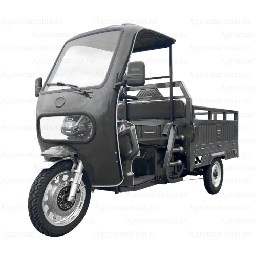 Triciclu electric cargo TRCC1500 EvoTools cu cabina, 1500 W, viteza maxima de 25km/h, autonomie de aproximativ 50-60 km, fara permis