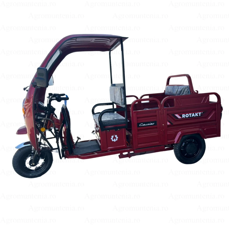 Triciclu Electric Rotakt Courier – 2000W, 72V, 32Ah, Autonomie 79 km, Sarcina 478 kg, viteza maxima de 25 km/h, conform reglementarilor UE, fara permis, cabina