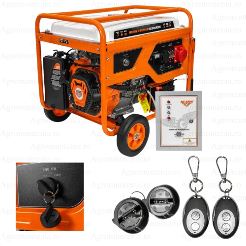 Generator de Curent RURIS R-POWER GE9000RC ATS - 7500W, 3 faze, Motor 15CP, AVR, ATS, Cupru, Benzina, Pornire Electrica + Telecomanda