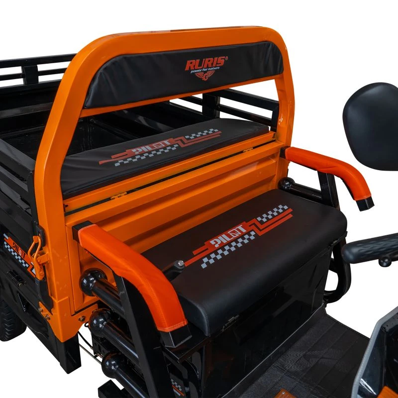 RURIS Pilot 3130N – Triciclu Electric Cargo cu Motor 3600W, Baterie 72V 58Ah, Autonomie 80 km, Capacitate 603 kg, Frana Fata Disc / Spate Tambur, viteza maxima de 25 km/h, conform reglementarilor UE, fara permis