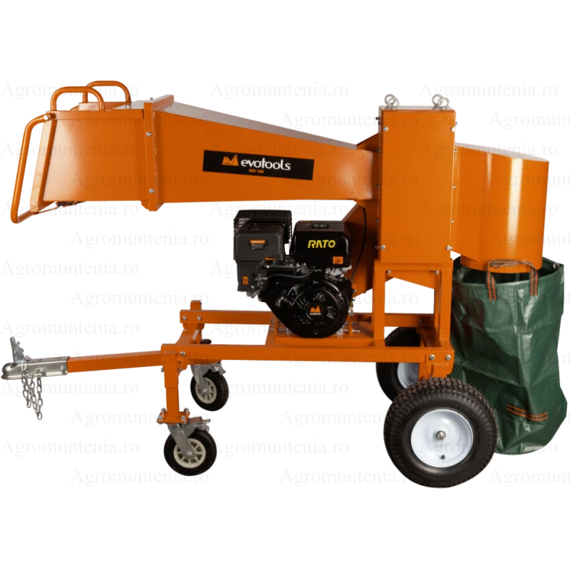 Tocator crengi si lemne, model WD150, putere 15 CP, transmisie pe curea, diametru maxim taiere 120 mm, Evotools