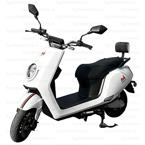 Scuter electric SC1200 EvoTools, acumulator 72 V, 20 Ah, motor 1200 W, viteza maxima de 25 km/h, autonomie 60 km, alb, fara permis, iluminare led