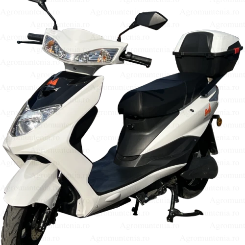 Scuter electric SC1500 EvoTools, acumulator 72 V, 20 Ah, motor 1500 W, viteza maxima de 25 km/h, autonomie 60 km, alb, fara permis