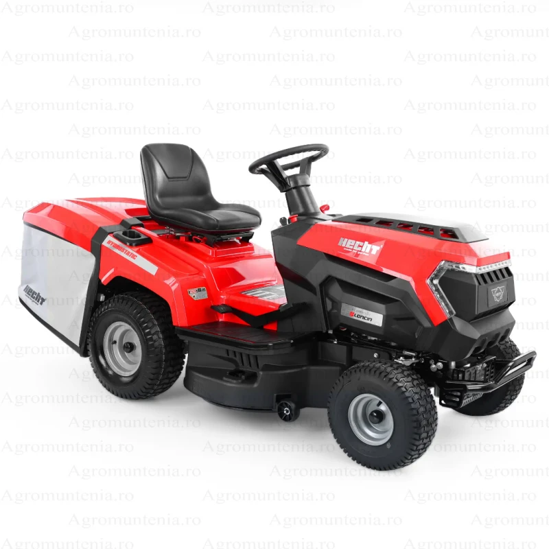 Tractoras de tuns gazon Hecht, Motor Loncin 11,9 CP, 432 cm³, latime de lucru 86 cm, cos colector 250 l, transmisie automata CVT, pornire electrica