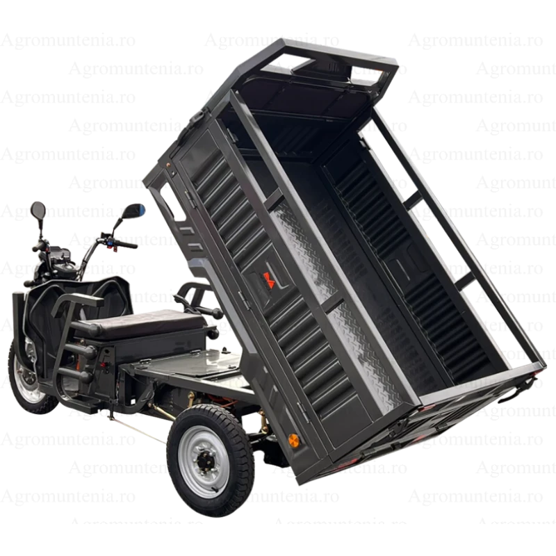 Triciclu electric cargo TRCC1500 EvoTools cu cabina, 1500 W, viteza maxima de 25km/h, autonomie de aproximativ 50-60 km, fara permis