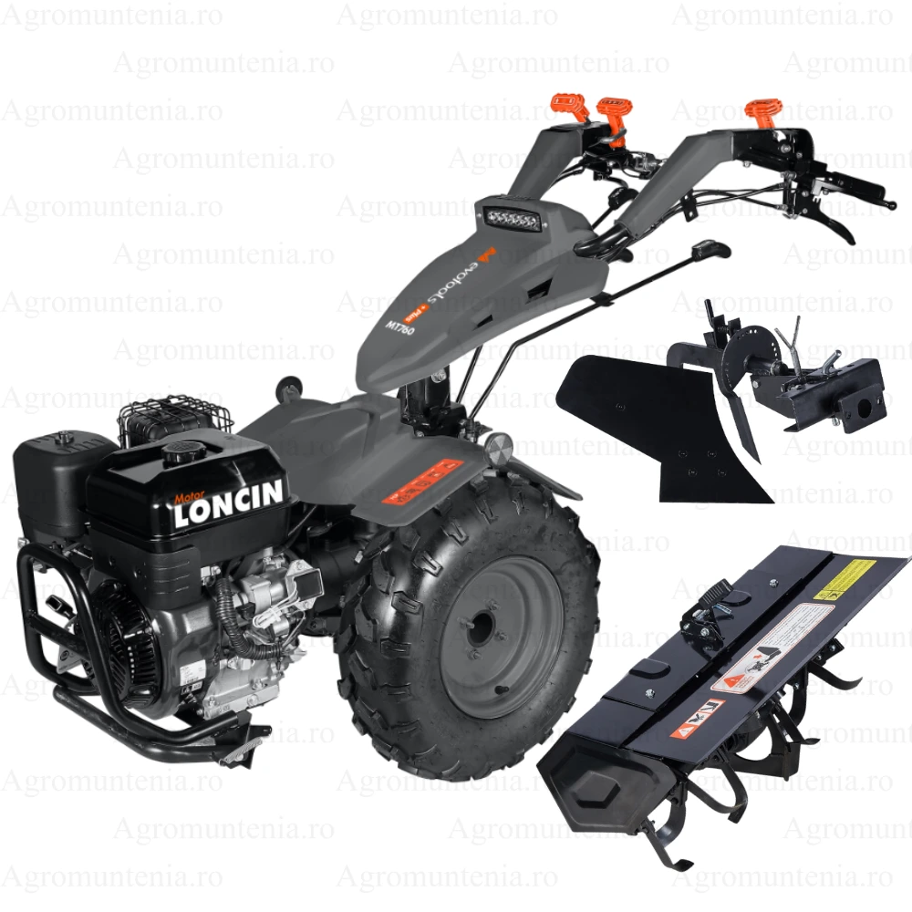 Motocultivator Evotools PLUS MT760A, motor benzina Loncin, 4 timpi