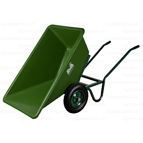 Roaba basculabila, cuva plastic 170 litri, 2 roti pneumatice 3.50-8, janta metalica, Evotools