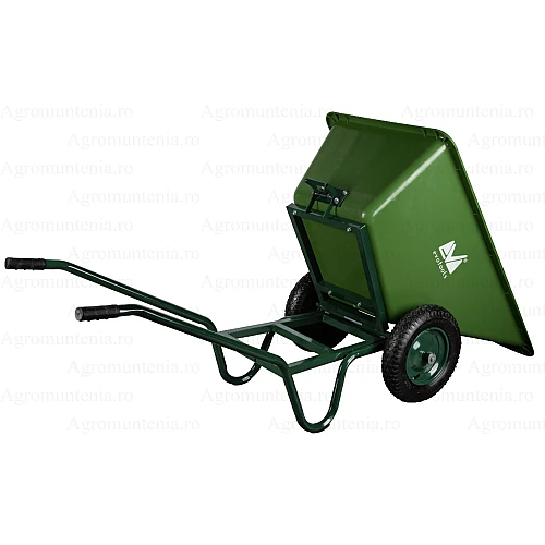 Roaba basculabila, cuva plastic 170 litri, 2 roti pneumatice 3.50-8, janta metalica, Evotools
