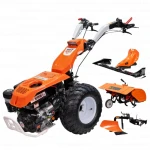 Motocultivator RURIS 1077, Motor Loncin 16 CP, 420cc, 3+3 viteze, diferential, pornire la cheie, iluminare LED, roți 20x10-10, frana hidraulica, accesorii, lama de cosit 1110 mm, freza tractata, plug