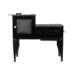 Soba pe Lemne cu Plita din Fonta (3 Ochiuri) și Cuptor Stanga, Emailata, Ø120 mm, 1000x1150x450 mm, Randament 67%, Negru