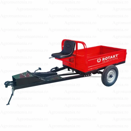 Remorca Rotakt cu tractiune 4x4, REM600, 600kg, 1 osie, prindere bolt pentru motocultor, roti 5.00-12