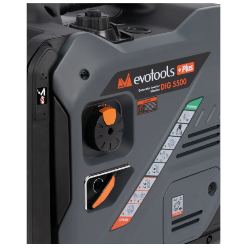 Generator Invertor Silentios DIG5500 EvoTools +Plus, 5500 W, 230 V, Pornire Electrica, Telecomanda, USB Type-A si Type-C
