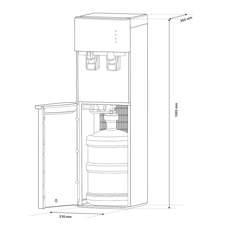 Dozator apa Samus WDSF-254CS, putere incalzire 500 W, putere racire 85 W, compresor pentru racire, siguranta copii
