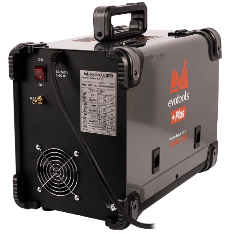 Invertor Sudura 3 in 1 cu Afisaj LED WMI135 EvoTools + Plus, Sudura MMA, MIG/MAG (Gas/No Gas), TIG Lift