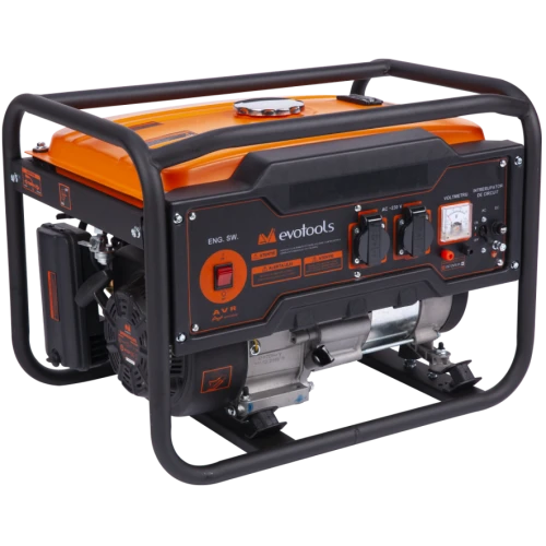 Generator benzina EvoTools GG2200A, 2200W, motor 5.4CP, 230V si 12V, rezervor 15L