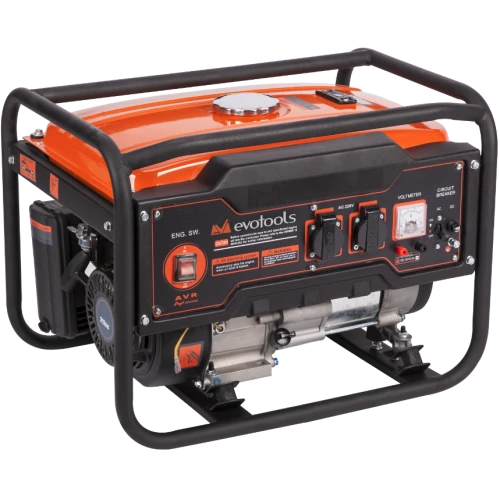 Generator benzina EvoTools GG3000A, 3000W, motor 5.4CP, 230V si 12V, rezervor 15L