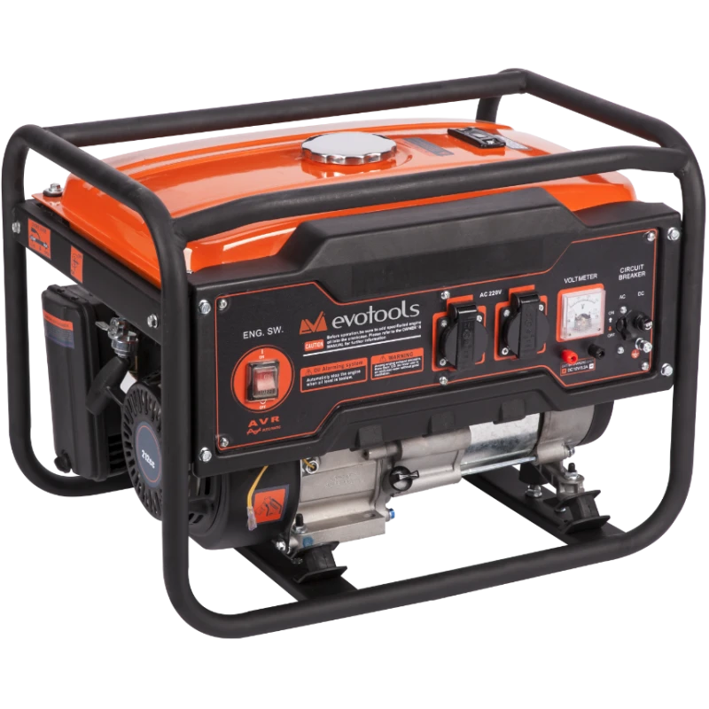 Generator benzina EvoTools GG3000A, 3000W, motor 5.4CP, 230V si 12V, rezervor 15L