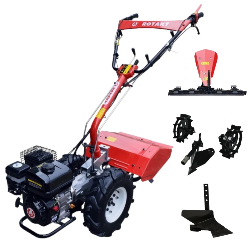 Motocultor Rotakt MF 360 motor 6.5 CP latime lucru 62 cm 4 viteze, freza tractata, roti metalice, plug bilonat, plug, masa de cosire