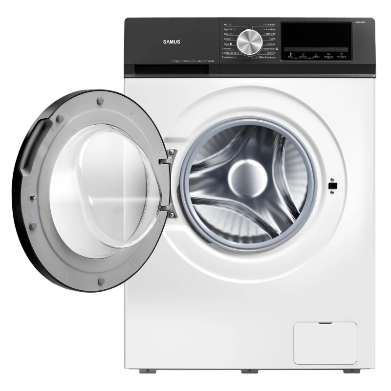 Masina de spalat rufe frontala Samus WSEDI9148, 9 kg, 1400 rpm, clasa A, 56 cm, motor inverter, curatare tambur