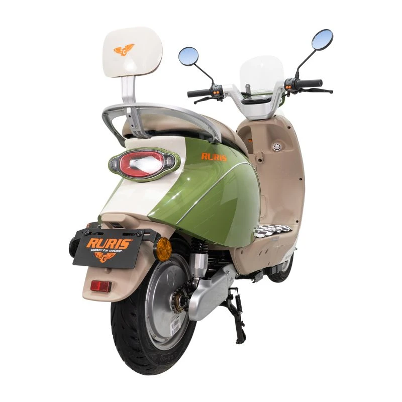 Scuter Electric RURIS Pilot SX790 Verde Bamboo, motor 800 W, baterie 48V20Ah, autonomie pana la 70 km, viteza maxima de 25 km/h, conform reglementarilor UE, fara permis