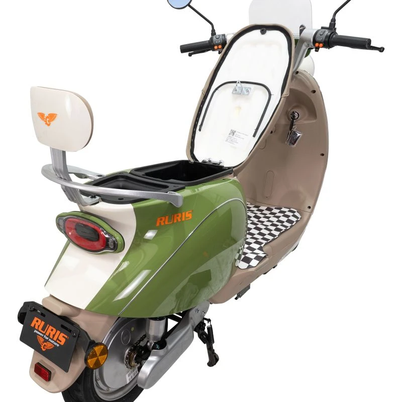 Scuter Electric RURIS Pilot SX790 Verde Bamboo, motor 800 W, baterie 48V20Ah, autonomie pana la 70 km, viteza maxima de 25 km/h, conform reglementarilor UE, fara permis