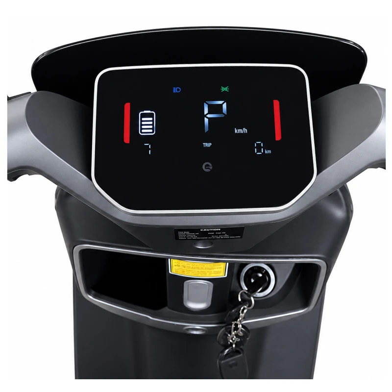 Scuter electric Samus MODENA-25-12T2000-72V23-Silver, putere maxima 2000W, Autonomie 85 km, viteza maxima de 25 km/h, conform reglementarilor UE, fara permis