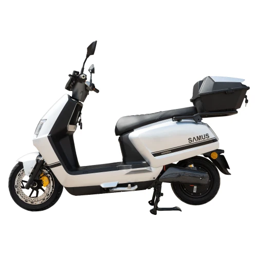 Scuter electric Samus MODENA-25-12T2000-72V23-Silver, putere maxima 2000W, Autonomie 85 km, viteza maxima de 25 km/h, conform reglementarilor UE, fara permis