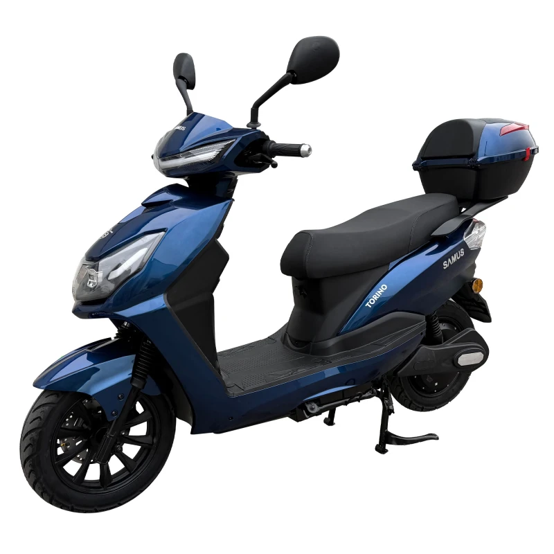 Scuter electric Samus Torino-25-12T2500-72V32-Blue, putere maxima 2500W, Autonomie 100 km, viteza maxima de 25 km/h, conform reglementarilor UE, fara permis