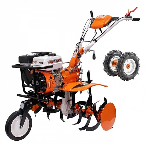Motosapa pe benzina Ruris 721 Start, 8.5 CP, freze si roti de cauciuc