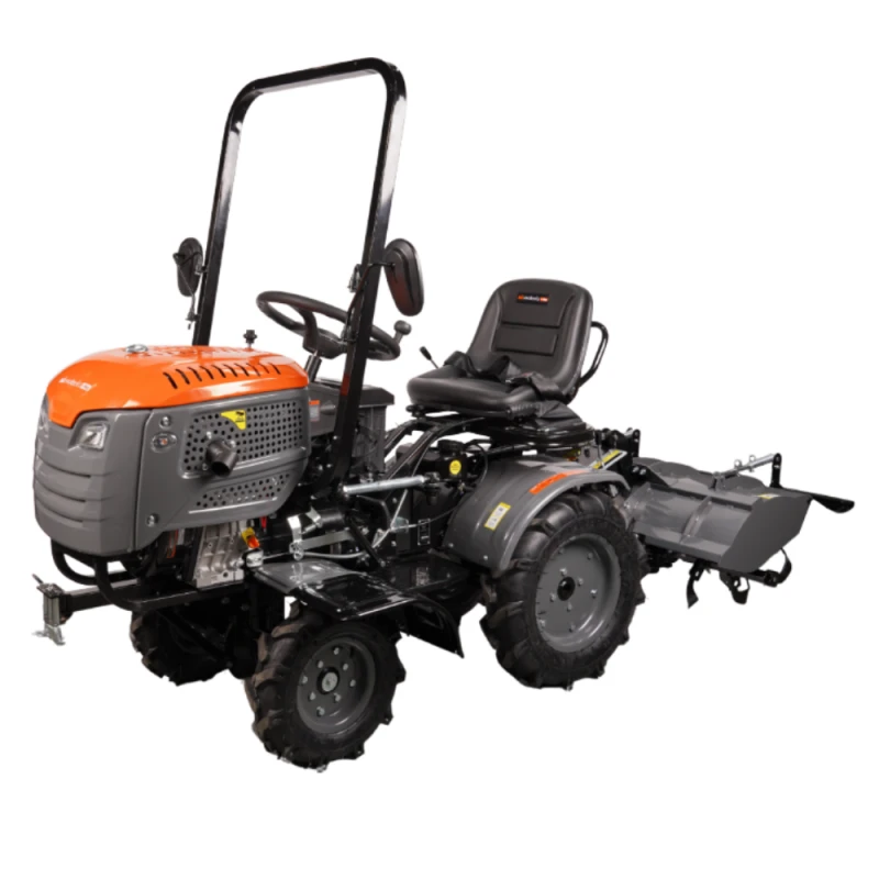 Minitractor Ride On 4x4 R003 Diesel Koop 14 CP pornire electrica tirant hidraulic cu freza motrica EvoTools Plus